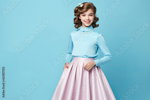1950s Teenager wearing a Po...