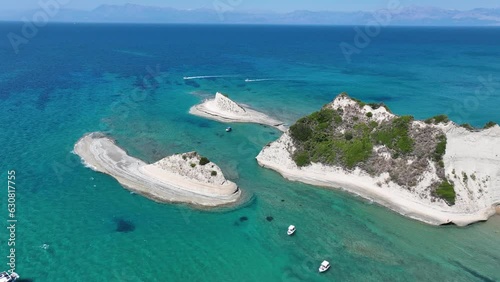 Aerial summer view of Famous cape drastis in corfu island,Greece photo