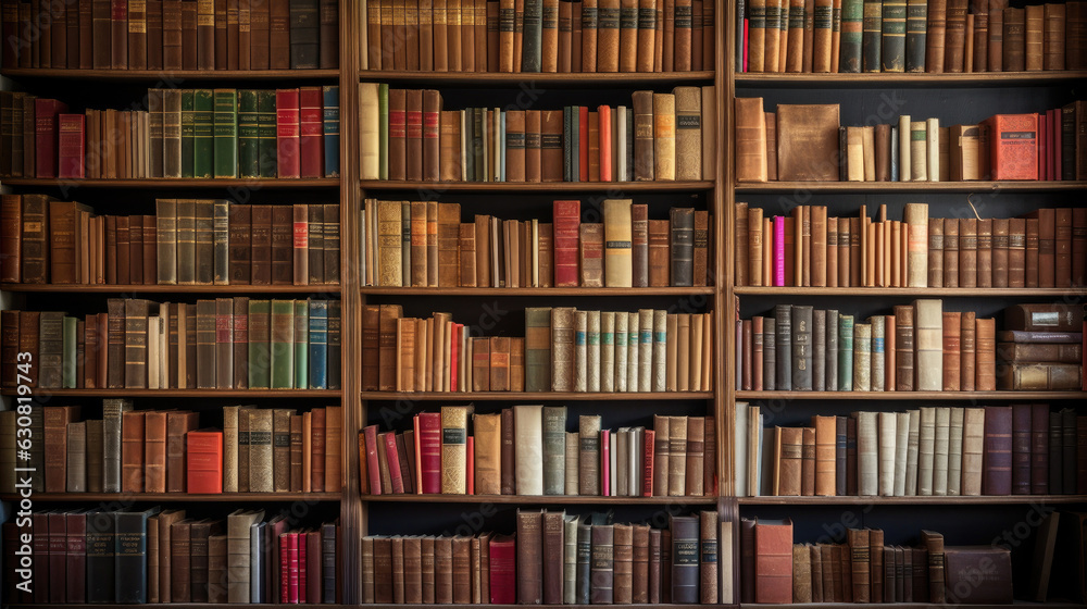 Bookshelf Many old books in a book shop or library Bookshelf Many old books in a book shop or library