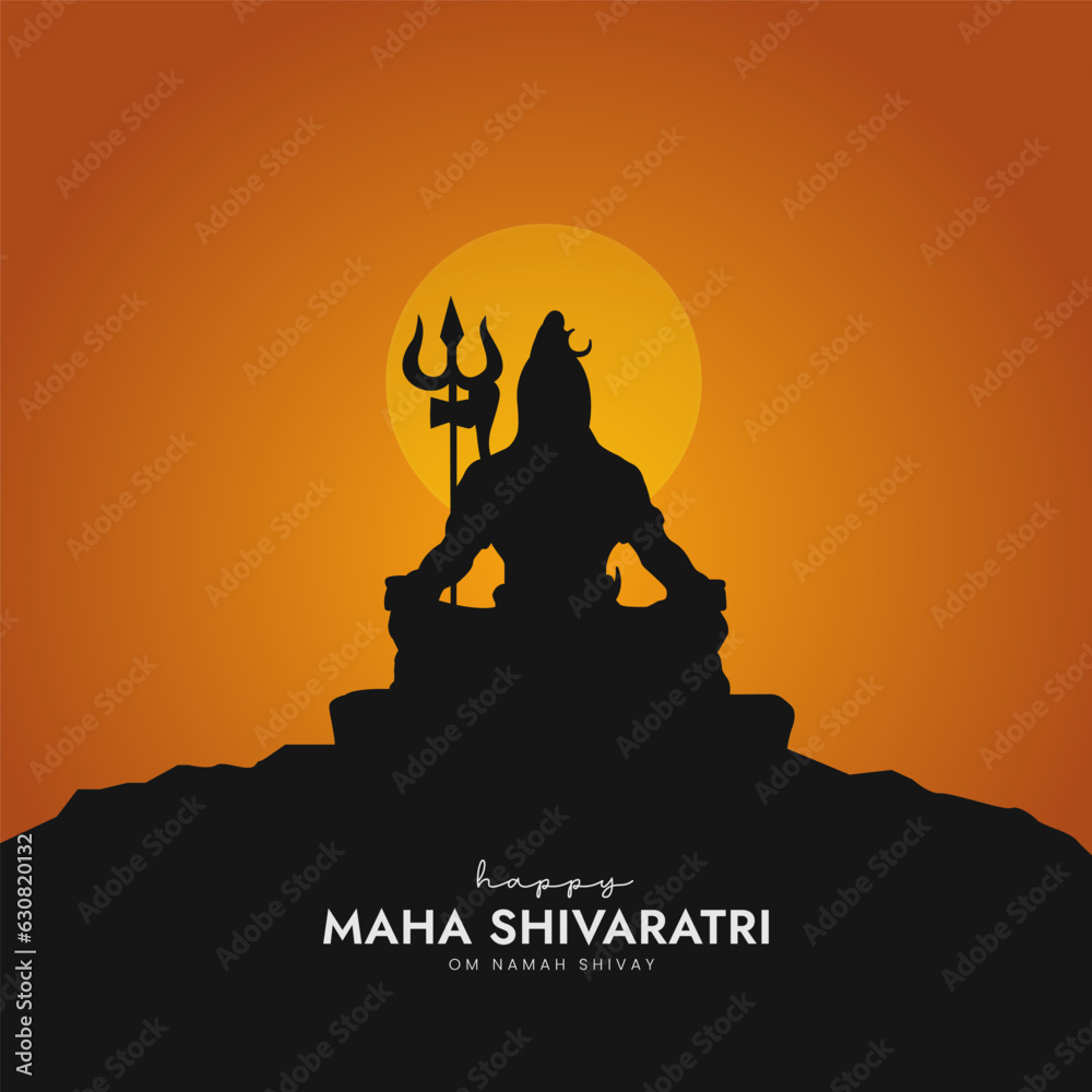 Maha Shivratri Illustration Of Lord Shiva Silhouette Design Social Media Post