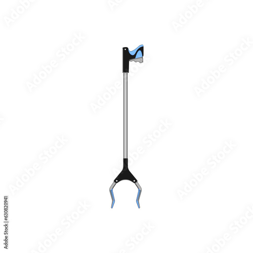 trash grabber tool cartoon. hand stick, device equipment, grab claw trash grabber tool sign. isolated symbol vector illustration