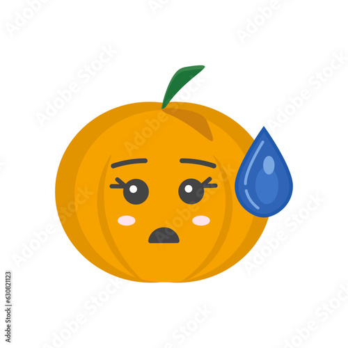 Pumpkin on a white background. Halloween holiday symbol. Orange pumpkin with a smile for your design. Vector illustration.
