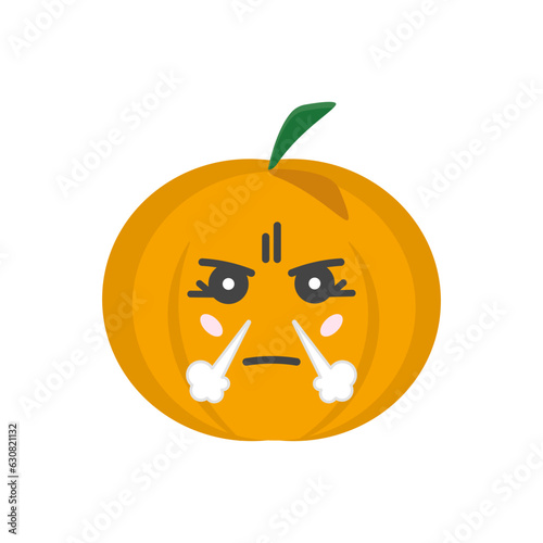Pumpkin on a white background. Halloween holiday symbol. Orange pumpkin with a smile for your design. Vector illustration.