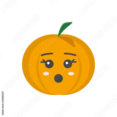 Pumpkin on a white background. Halloween holiday symbol. Orange pumpkin with a smile for your design. Vector illustration.