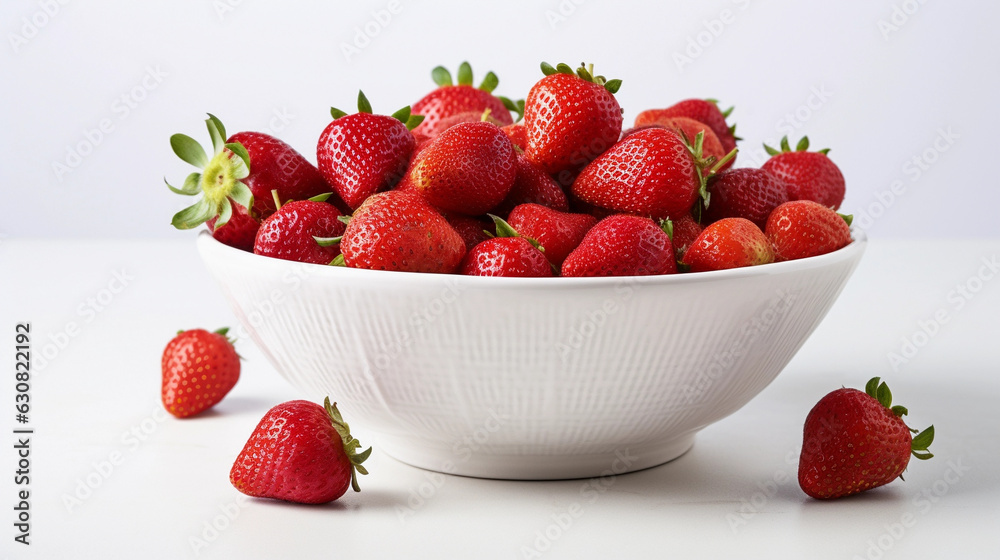 Plump Strawberries Nestled in a Delicate Bowl Plump Strawberries Nestled in a Delicate Bowl