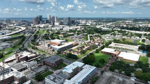 Tampa Florida Over Ybor City Aerial Drone