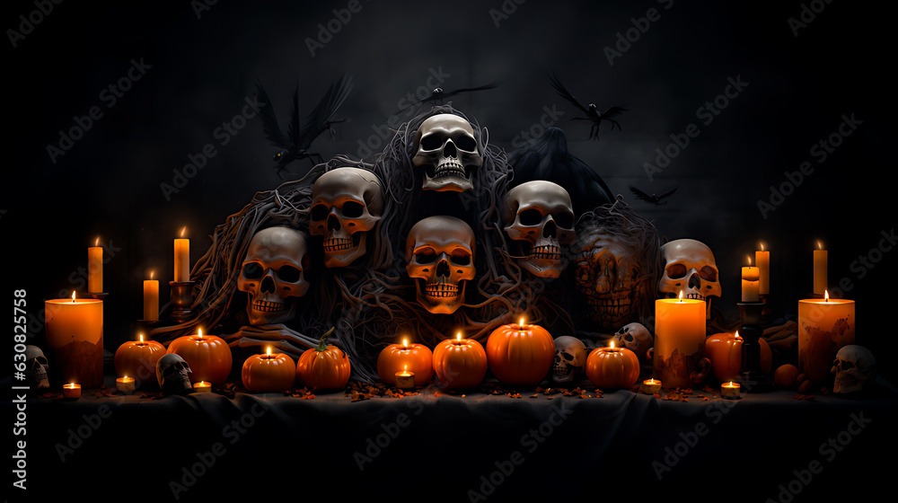 Obraz premium Abstract human ghost in haloween create with generative AI
