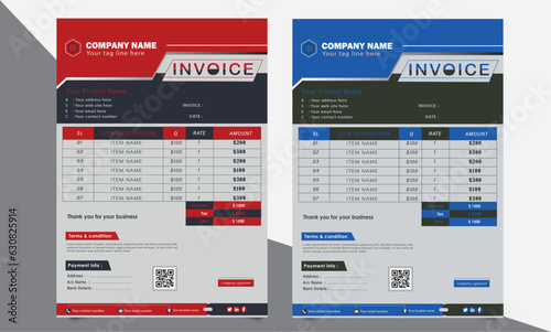 Professional Invoice Template, Invoice, Business Invoice Design, 