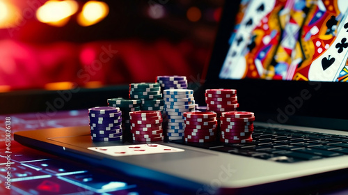 Someone playing online casino on their computer photo