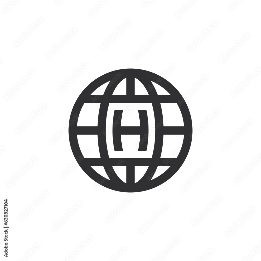 Globe H logo design illustration vector template Globe H logo design illustration vector template