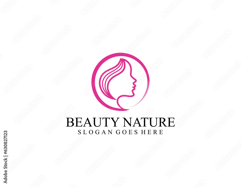 Beauty face salon for salon logo design