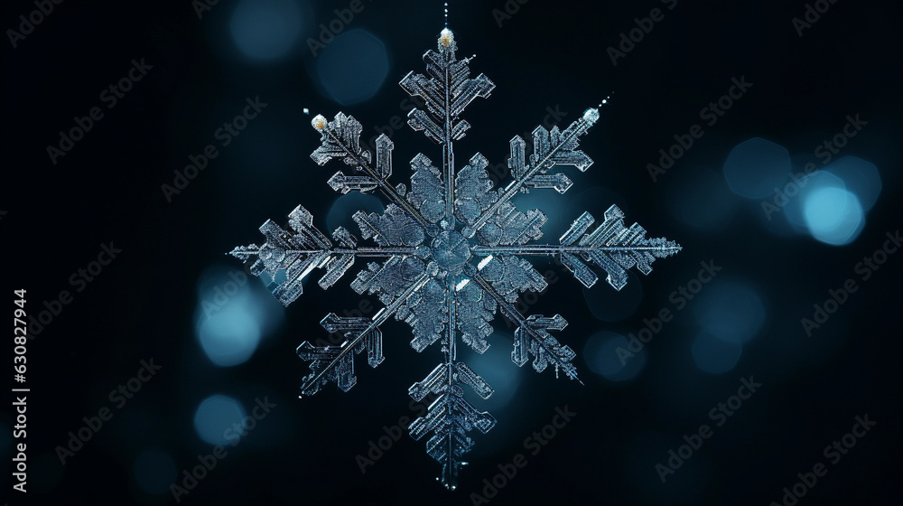 Christmas Snowflake Shines on a Midnight Canvas Christmas Snowflake Shines on a Midnight Canvas