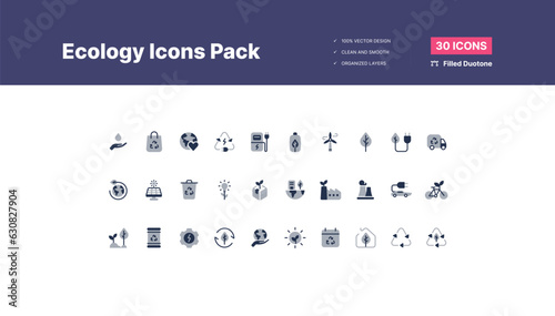 30 Ecology Icons Pack - Filled Duotone
