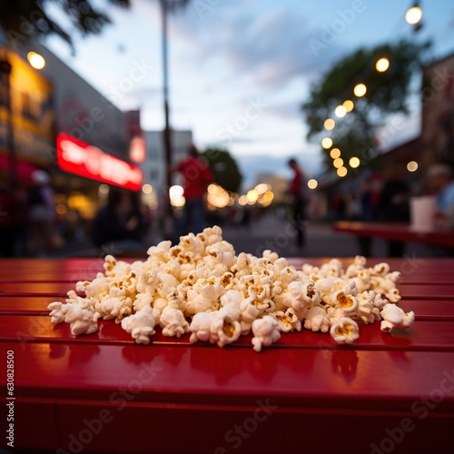 Eating popcorn while watching a movie on the couch at theater room AI generated image