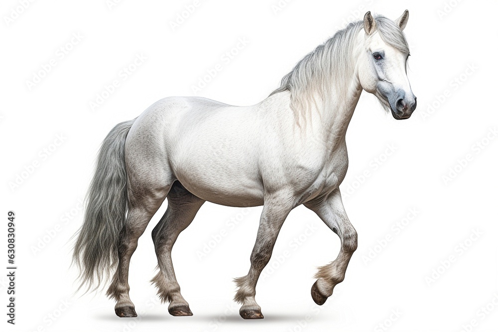 white horse isolated on white background. white horse isolated on white background.