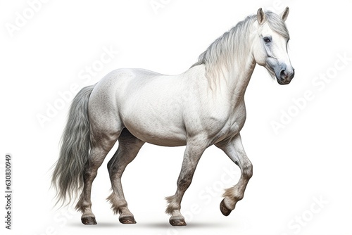 white horse isolated on white background.