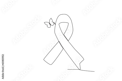A butterfly ribbon loss symbol. Pregnancy and infant loss awareness month