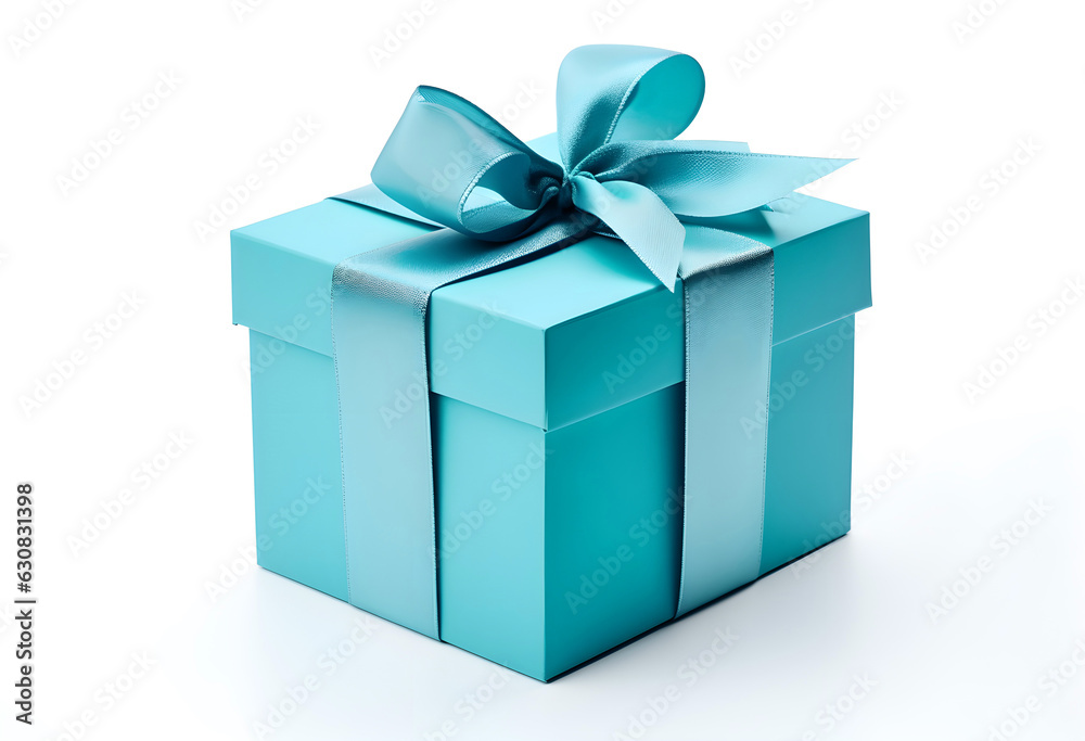 Fototapeta premium Gift Wrapped with a Box Isolated on White Background
