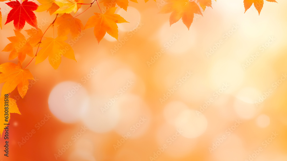 Defocused autumn background with bokeh and blurry red yellow and orange autumn leaves Defocused autumn background with bokeh and blurry red yellow and orange autumn leaves