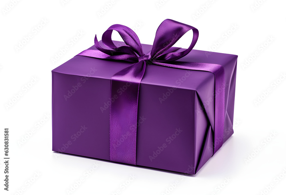 Obraz premium Gift Wrapped with a Box Isolated on White Background