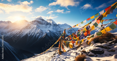 Prayer Flags High Up: Spiritual Journey in the Himalayas