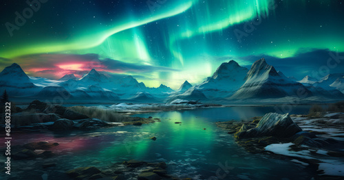 Celestial Phenomenon  Aurora Borealis in the Arctic Sky