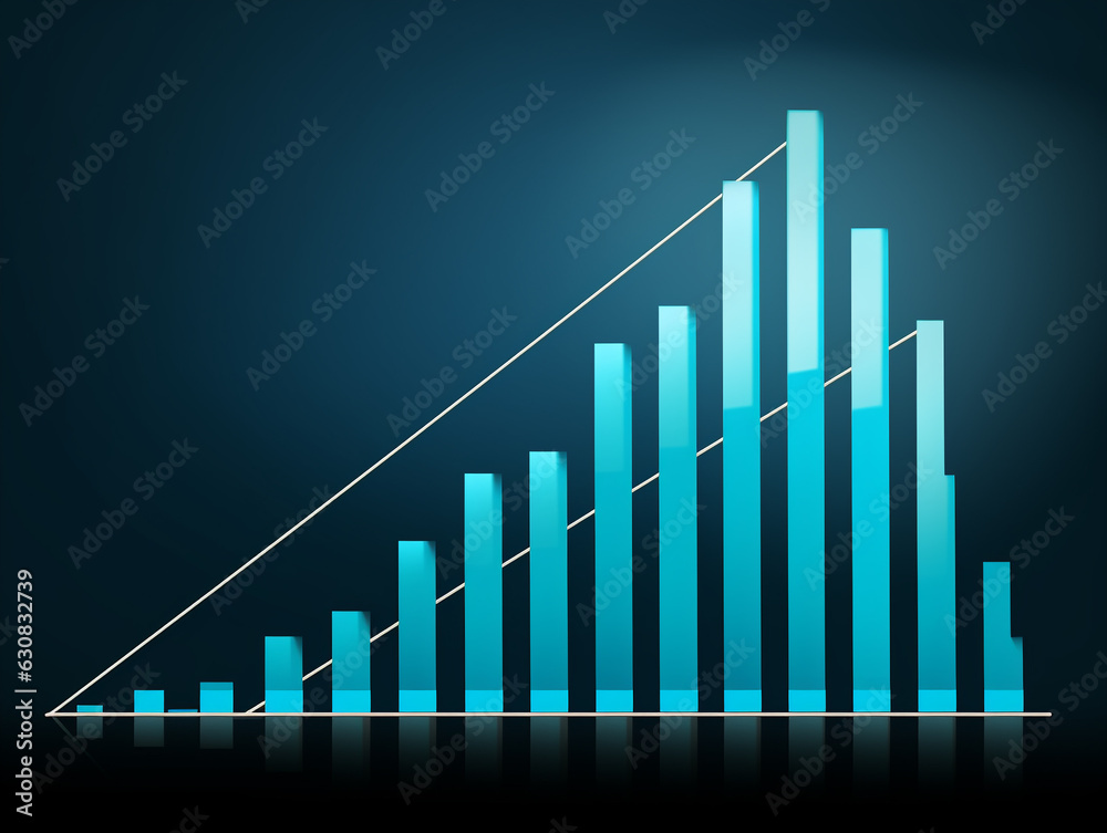 A line graph showing steady financial growth. The concept of financial success. A line graph showing steady financial growth. The concept of financial success.