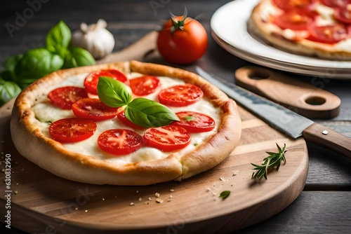 Design a gourmet white pizza featuring ricotta cheese, prosciutto, arugula, and a drizzle of balsamic glaze