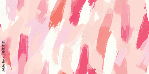 Trendy seamless pattern with pink brush strokes Fashionable template for design. Soft color palette