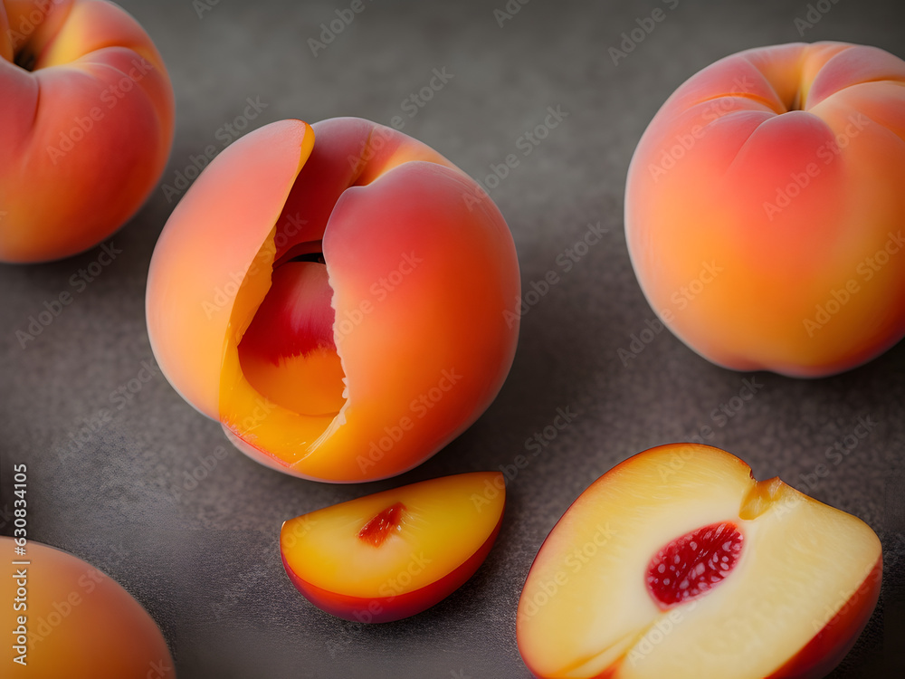 Vibrant Orchard Peaches, Generated AI