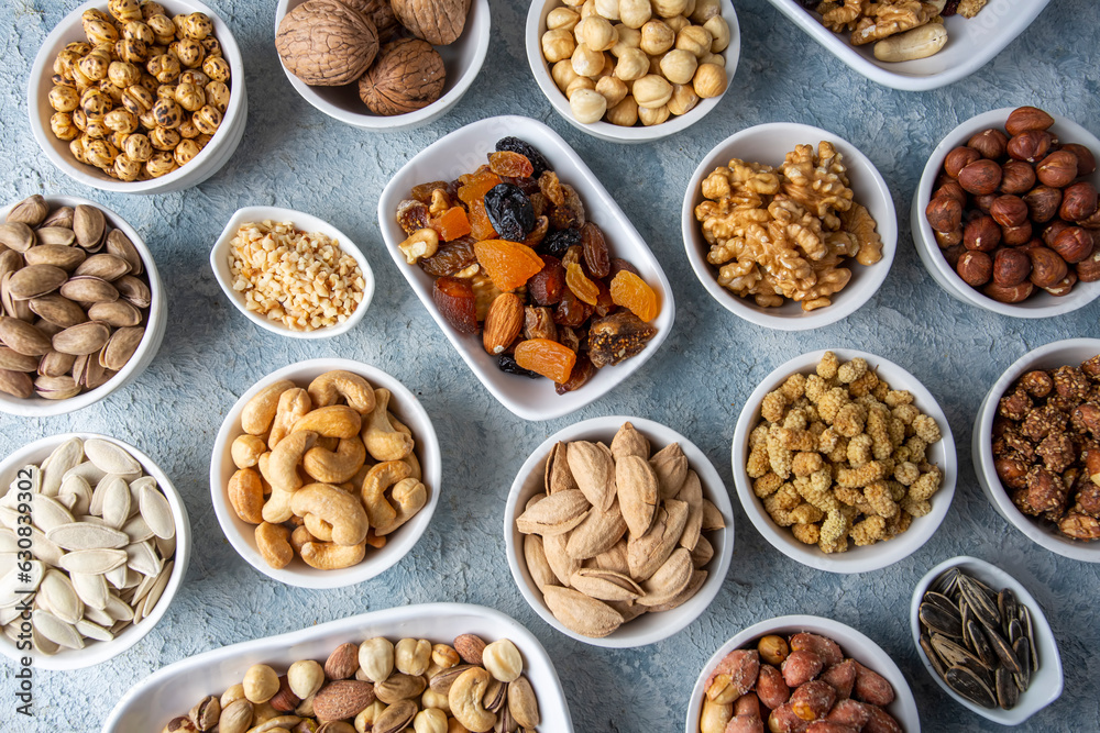 Mixed nuts on a white background Mixed nuts on a white background