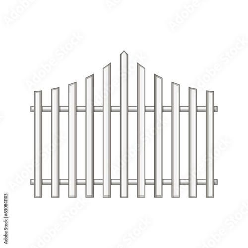 timber white fence cartoon. old farm, wall plank, grass panel timber white fence sign. isolated symbol vector illustration