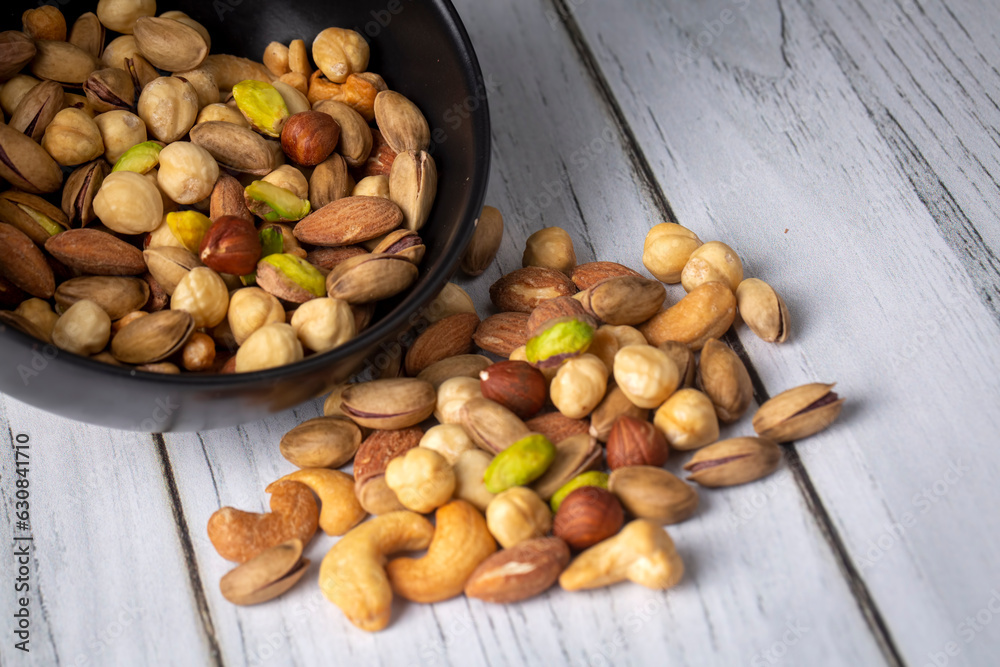 Mixed nuts on a white background Mixed nuts on a white background