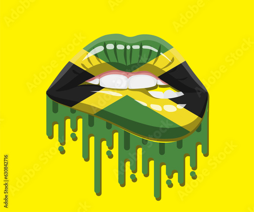 Sweet Lips Colorful Grime Jamaica Pride Flag 