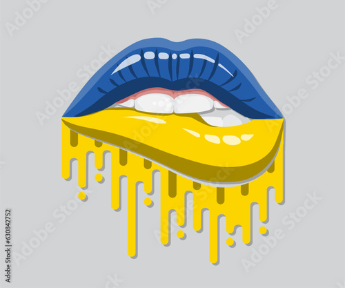 Sweet Lips Colorful Grime Ukraine Pride Flag 