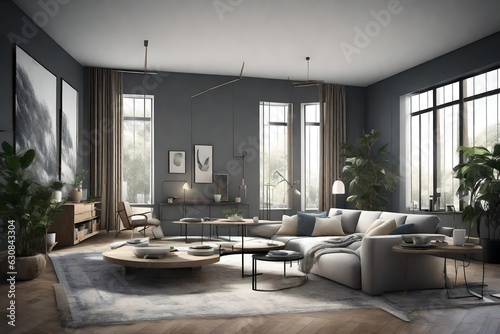 Digitally generated home interior setting