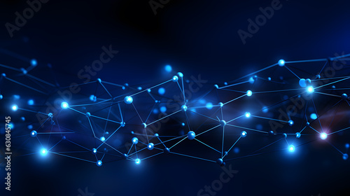 Futuristic Blueprint: Azure Network Lines Weaving Technological Vision 