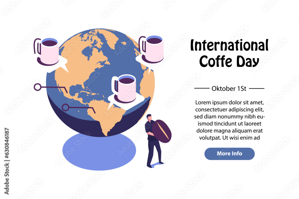 world coffee day flat style vector background design world coffee day flat style vector background design