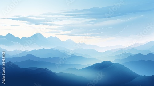 Breathtaking panoramic view of a majestic mountain range © KerXing