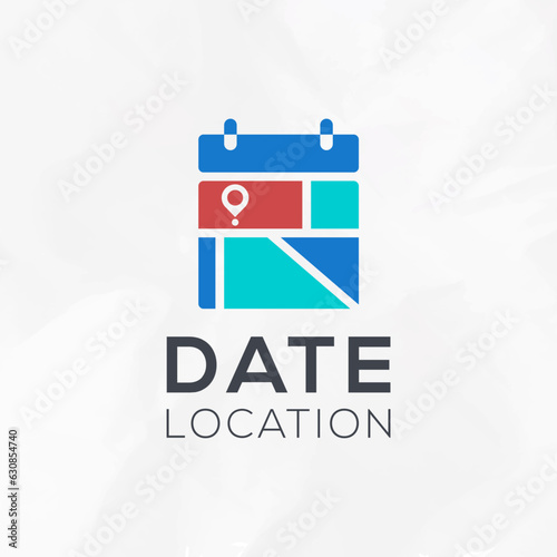 Modern date location logo design vector template