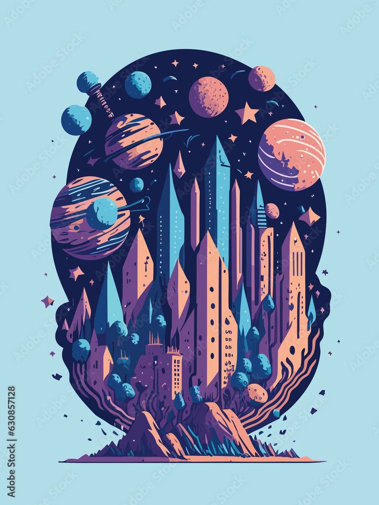 Fototapeta premium illustration of a city 