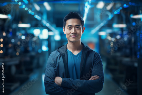 Innovation at Work: High-Resolution Portrait of a Young Software Engineer in a Buzzing Tech Hub © Moritz