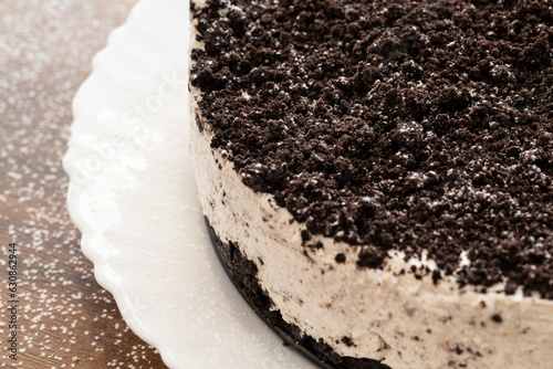 A delicious cheese cake made with Oreo biscuits, Braga, Portugal.
