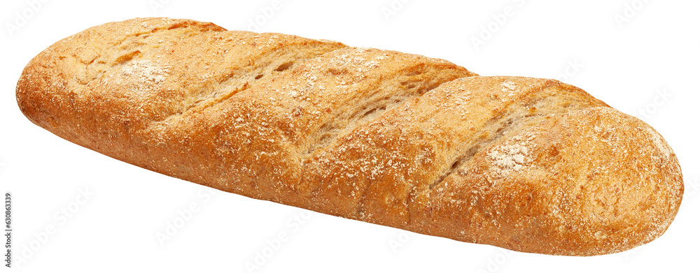 Bread isolated on white background, full depth of field