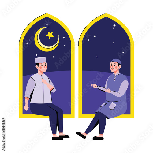 Two men having nice conversation among each other, good community in their neighborhood