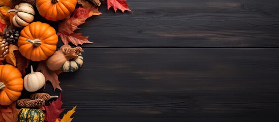 a picture of a fall chalkboard with room for writing and with pumpkins, nuts, and wheat as decorations.