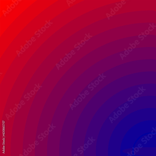 Vector geometric abstract pattern in the form of concentric circles on a red and blue background © Vera