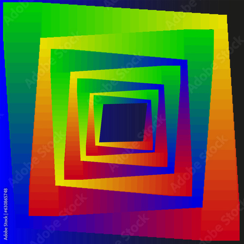 Vector geometric abstract pattern in the form of squares on a multicolored gradient background