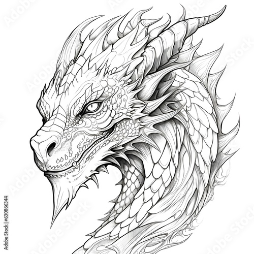 Dragon coloring page, symbol of the year