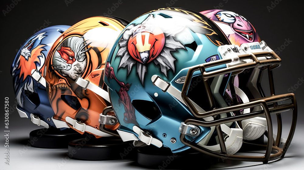 Fototapeta premium An artist displayed their creative take on a helmet design, showcasing the unique artistry.